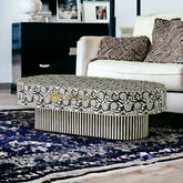 Bone Inlay Sun Flora Design Coffee Table | Bone Inlay Sun Flora Design Center Table